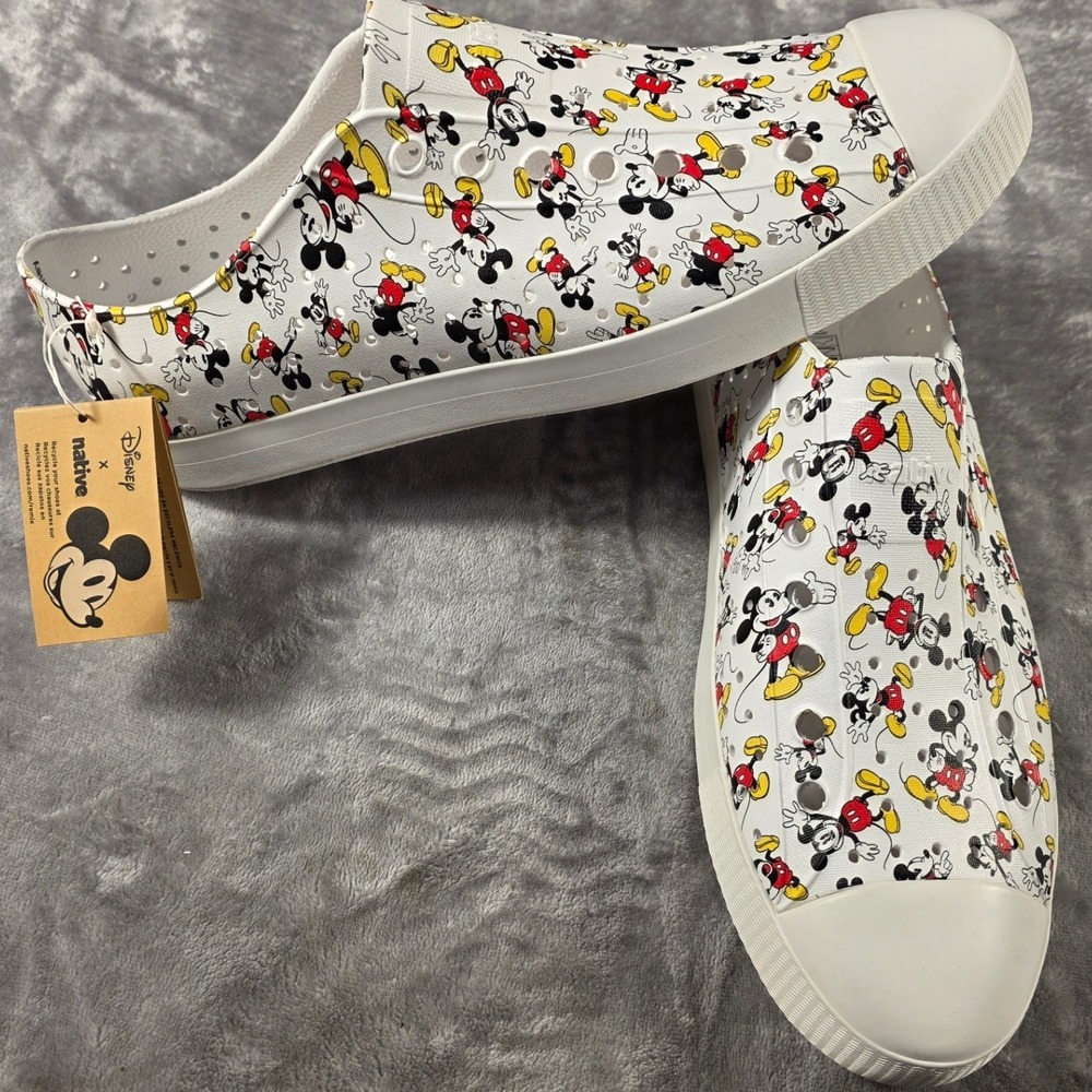 Native x Disney Jefferson Print Mickey Mouse Slip On Shoes Mens 12 NWOB